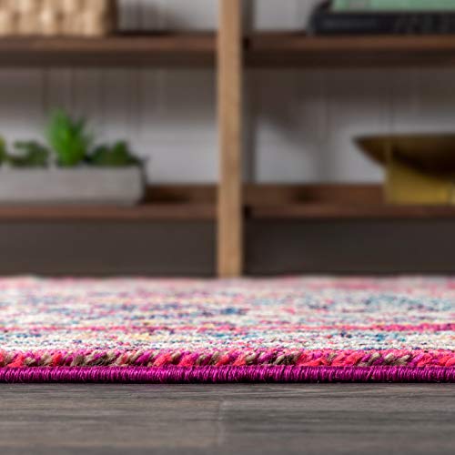 JONATHAN Y Bohemian Flair Boho Medallion Area-Rug, Vintage Bedroom, Kitchen, Living Room, 5 X 8, Pink/Cream, BMF102B-5