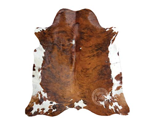 Genuine Brindle Tricolor Cowhide Rug XL 6 x 7-8 ft. 180 x 220 cm