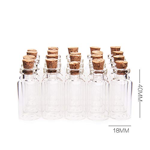 HeiHy UUYYEO 5ML Empty Clear Glass Bottles Jars with Corks Miniature Glass Bottle Wedding Favors 12 Pcs