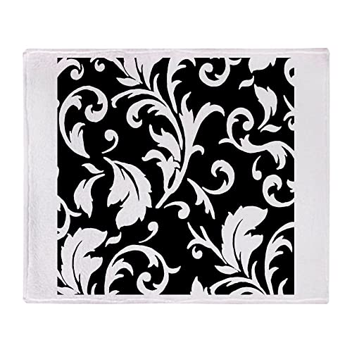 CafePress Black and White Damask Throw Blanket Super Soft Fleece Plush Throw Blanket, 60"x50"