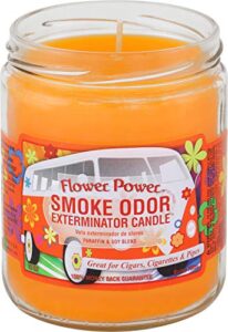 smoke odor exterminator 13 oz jar candles flower power, pack of 2