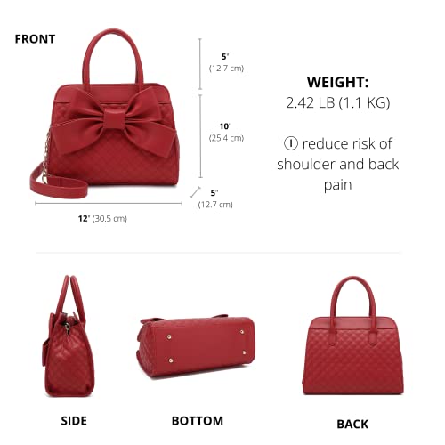 Scarleton Handbags for Women, Purses for Women, Purse with Bow, Satchel Handbags for Women, Satchel Bag for Women, H104810N - Red