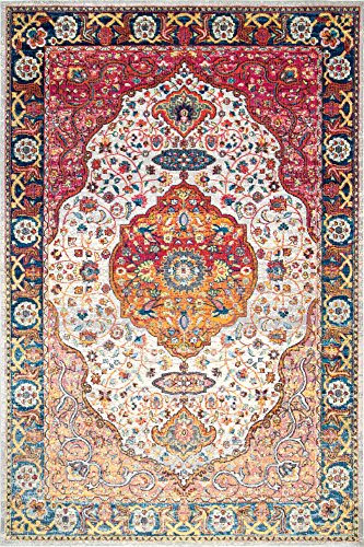 nuLOOM Shirlee Vintage Medallion Area Rug, 4' x 6', Orange