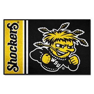 fanmats 19644 wichita state shockers starter mat accent rug – 19in. x 30in. | sports fan home decor rug and tailgating mat uniform design