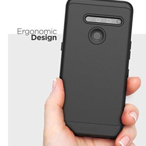 Encased LG V50 ThinQ Case (Thin Armor) Slim Fit Flexible Grip Phone Cover - Black