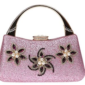 Ankoee Clutch Purse Bag Mini Handbag Messenger Bags Evening Bag Clutches Purse Party Bridal Prom(Pink)