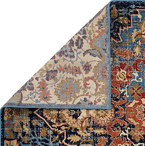 LUXE WEAVERS Howell Collection Oriental 8x10 Blue Area Rug