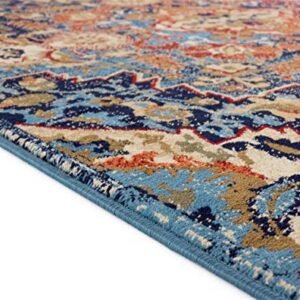 LUXE WEAVERS Howell Collection Oriental 8x10 Blue Area Rug