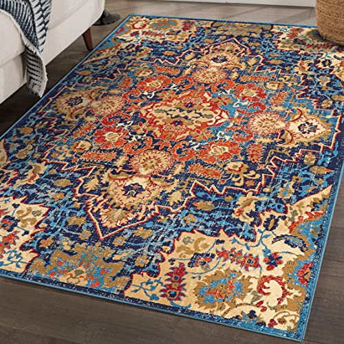 LUXE WEAVERS Howell Collection Oriental 8x10 Blue Area Rug