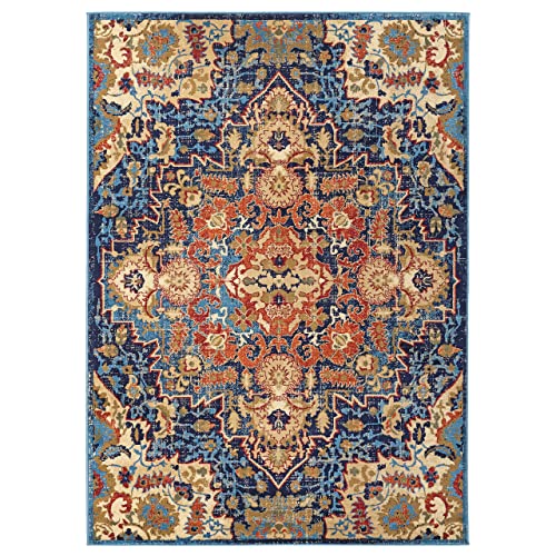 LUXE WEAVERS Howell Collection Oriental 8x10 Blue Area Rug