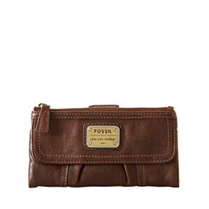 fossil women’s emory leather wallet clutch organizer, espresso (model: sl2931206)