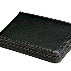 Miles Kimball Genuine Leather Wallet, Zipper Closure - Measures 9 1/2" Long x 3 1/2" Wide Open, Black