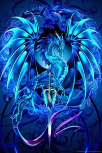blue dragon dragonsword seablade ruth thompson fantasy poster nina nylander knight sword cool wall decor art print poster 24×36