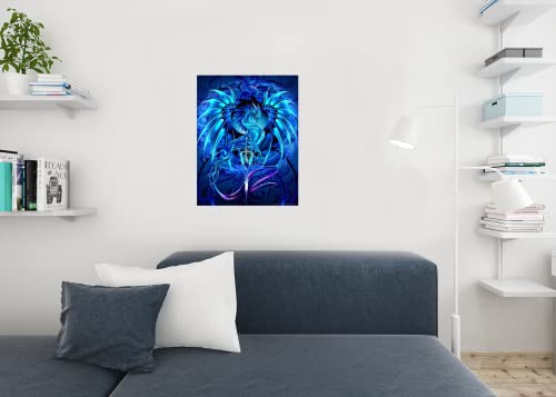 Blue Dragon Dragonsword Seablade Ruth Thompson Fantasy Poster Nina Nylander Knight Sword Cool Wall Decor Art Print Poster 24x36