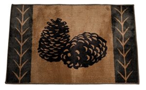 hiend accents pine cone kitchen and bath lodge rug, 24 by 36-inch