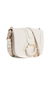 see by chloe women’s hana small saddle bag, cement beige, off white, one size