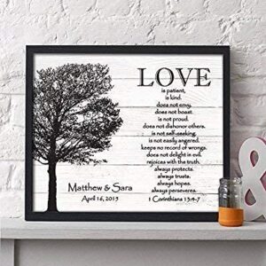 Corinthians Wedding Date Print | Personalized Anniversary Gift | Christian Wedding Gift | Christian Engagement Gift