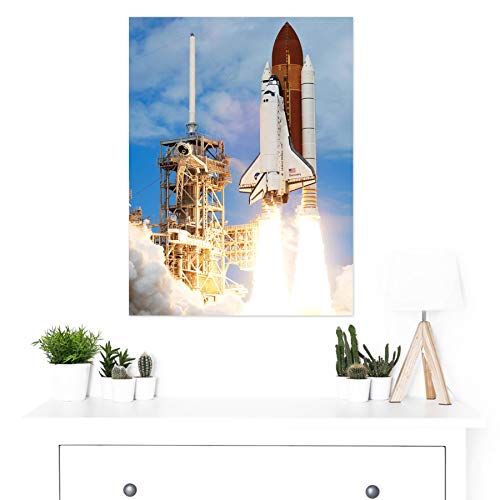 Space NASA Shuttle Discovery Rocket Launch Photo Large Wall Art Poster Print Thick Paper 18X24 Inch