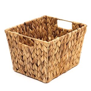 11.5″l x 10″w x 8″h hyacinth storage basket with handles, rectangular, by trademark innovations