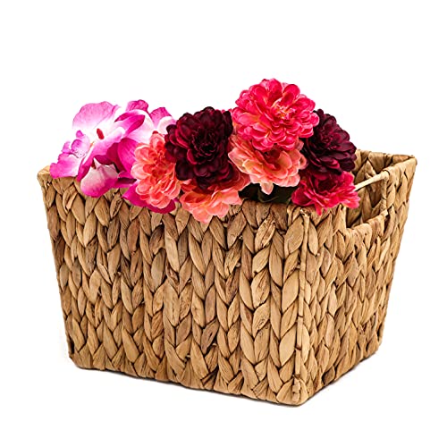 11.5"L x 10"W x 8"H Hyacinth Storage Basket with Handles, Rectangular, by Trademark Innovations