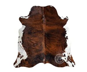 genuine dark brindle tricolor cowhide rug xl size 6 x 7-8 ft. – 180 x 220 cm