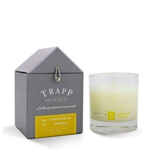 trapp signature home collection no. 10 lemongrass verbena poured scented candle, 7 ounce