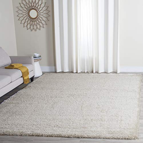 SAFAVIEH Charlotte Shag Collection 8' x 10' Ivory SGC720A Non-Shedding Living Room Bedroom Dining Room Entryway Plush 2-inch Thick Area Rug