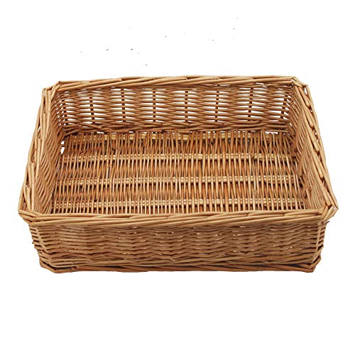 Kingwillow, Wicker Storage basket, Rectangular Storage Basket, Arts and Crafts. (Natural)