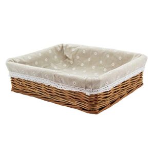 Kingwillow, Wicker Storage basket, Rectangular Storage Basket, Arts and Crafts. (Natural)