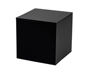 marketing holders lucite glossy black box 5 sided cube pedestal 5 inch throne platform art collectible display stand riser models memorabilia trophies business tradeshows expos