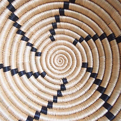 Small African Basket- Tanga/Rwanda Basket/Woven Bowl/Sisal & Sweetgrass Basket/Tan, Black