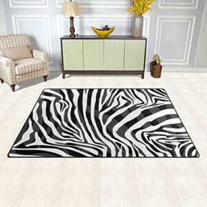 Linomo Area Rug Animal Zebra Print Floor Rugs Doormat Living Room Home Decor, Carpets Area Mats for Kids Boys Girls Bedroom 60 x 39 Inches