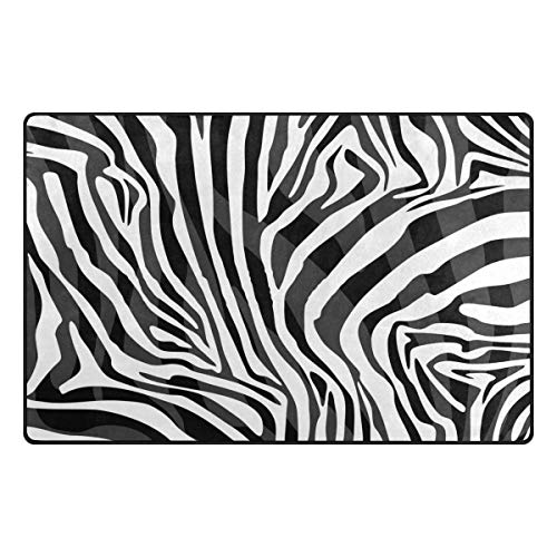 Linomo Area Rug Animal Zebra Print Floor Rugs Doormat Living Room Home Decor, Carpets Area Mats for Kids Boys Girls Bedroom 60 x 39 Inches