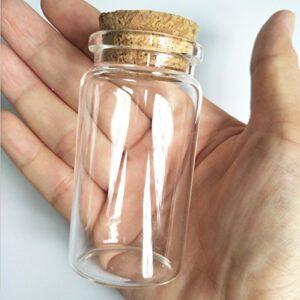 luo house 6pcs 50ml small glass bottles vials jars glass with cork stopper storage bottle 50ml 37x70mm(1.45×2.75inch)