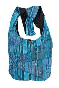 original collections turquoise embroidered peace and sunrise crossbody sling boho purse handbag
