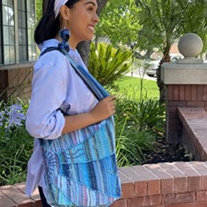 Original Collections Turquoise Embroidered Peace and Sunrise Crossbody Sling Boho Purse Handbag