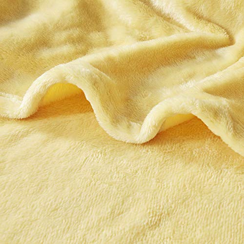 Intelligent Design Microlight Plush Luxury Oversized Throw Yellow 60x70 Premium Soft Cozy Microlight Plush For Bed, Couch or Sofa