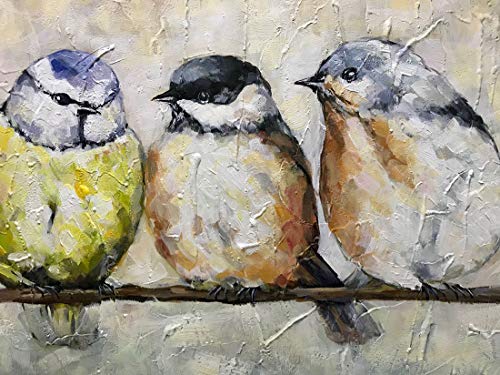 V-inspire Paintings，24x48 Inch Hand Painted Abstract Animal Canvas Art Bird Oil Painting Modern Home Decor for Wall Canvas Living room bedroom dining room Decoration Wood Inside Framed Ready to Hang