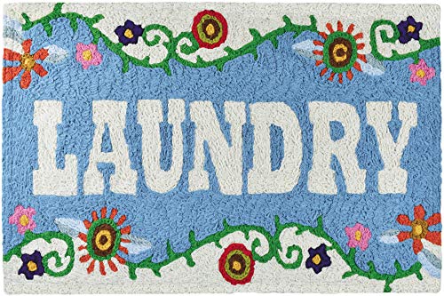 Jellybean Laundry Room Indoor/Outdoor Machine Washable 20" x 30" Accent Rug