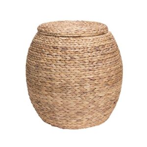 household essentials ml-4105 barrel storage tub w-lid | water hyacinth