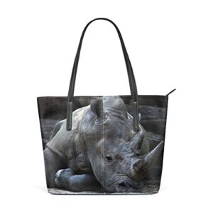 aninily rhinoceros leather top handle satchel girl handbag shoulder tote bag for girls women tote for shopping school outdoor picnic