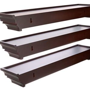 Kiera Grace Contemporary Floating-Shelves, 24-Inch, Espresso