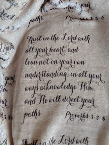 Inspirational Scripture Ultra-Soft Throw Blanket | Lightweight Fleece | Proverbs | 50x60 Inches (Brown)