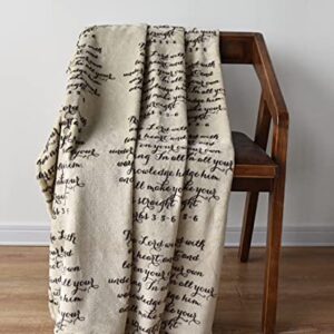 Inspirational Scripture Ultra-Soft Throw Blanket | Lightweight Fleece | Proverbs | 50x60 Inches (Brown)