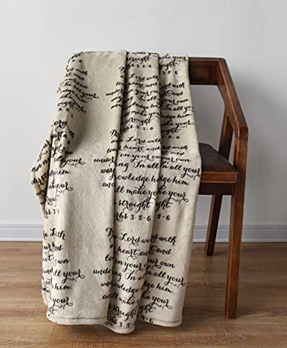 Inspirational Scripture Ultra-Soft Throw Blanket | Lightweight Fleece | Proverbs | 50x60 Inches (Brown)