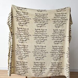 Inspirational Scripture Ultra-Soft Throw Blanket | Lightweight Fleece | Proverbs | 50x60 Inches (Brown)