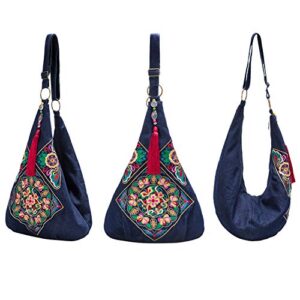 women crossbody bag fashion hobo shoulder bags casual cross body denim handmade sling bags,heavy embroidery messenger bag