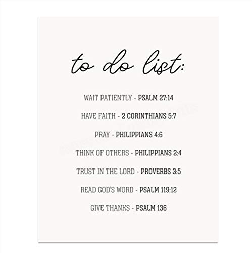 Spiritual"To Do List"- Bible Verse Wall Art-8x10"- Scripture Wall Art- Ready to Frame. Home Décor, Office Décor-Christian Wall Art. Perfect Inspirational & Encouraging Verses To Get You Thru Any Day!