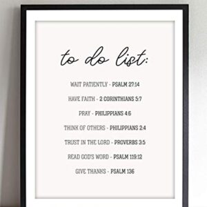 Spiritual"To Do List"- Bible Verse Wall Art-8x10"- Scripture Wall Art- Ready to Frame. Home Décor, Office Décor-Christian Wall Art. Perfect Inspirational & Encouraging Verses To Get You Thru Any Day!