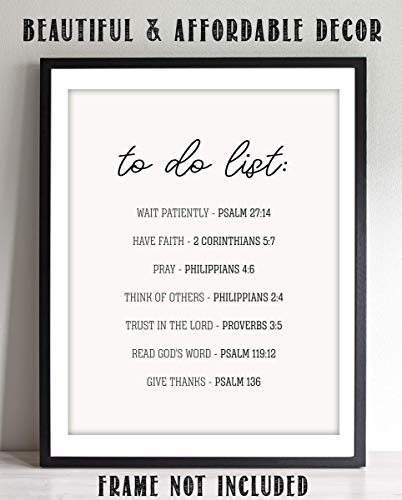 Spiritual"To Do List"- Bible Verse Wall Art-8x10"- Scripture Wall Art- Ready to Frame. Home Décor, Office Décor-Christian Wall Art. Perfect Inspirational & Encouraging Verses To Get You Thru Any Day!